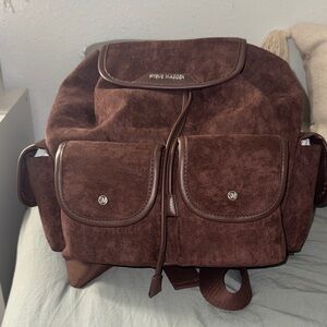 Steve Madden Suede Dark Brown Backpack — Unisex, Like New